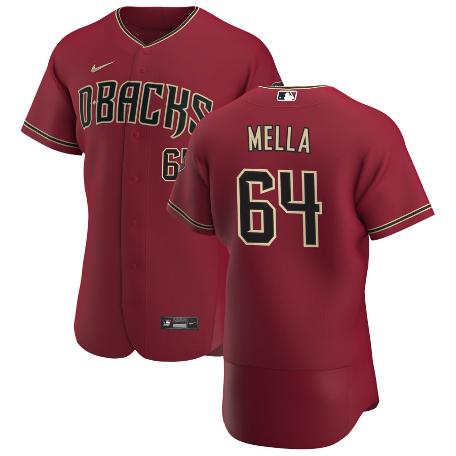 Arizona Diamondbacks #64 Keury Mella Men Nike Crimson Authentic Alternate Team MLB Jersey